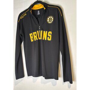 Boston Bruins Zip Up Sweater Women’s L Lightweight 3/4 Zip NHL Fan Gear